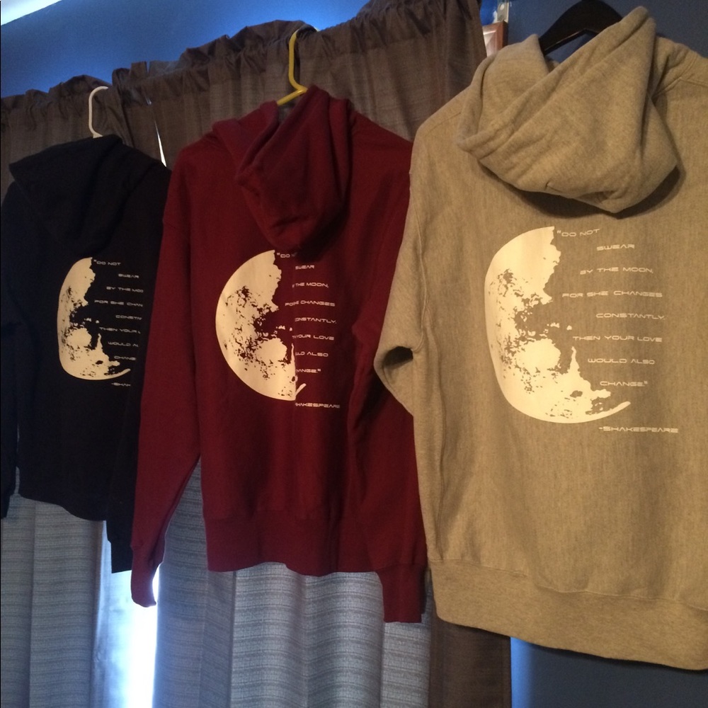 AFTER HOURS crescent moon hoodies.